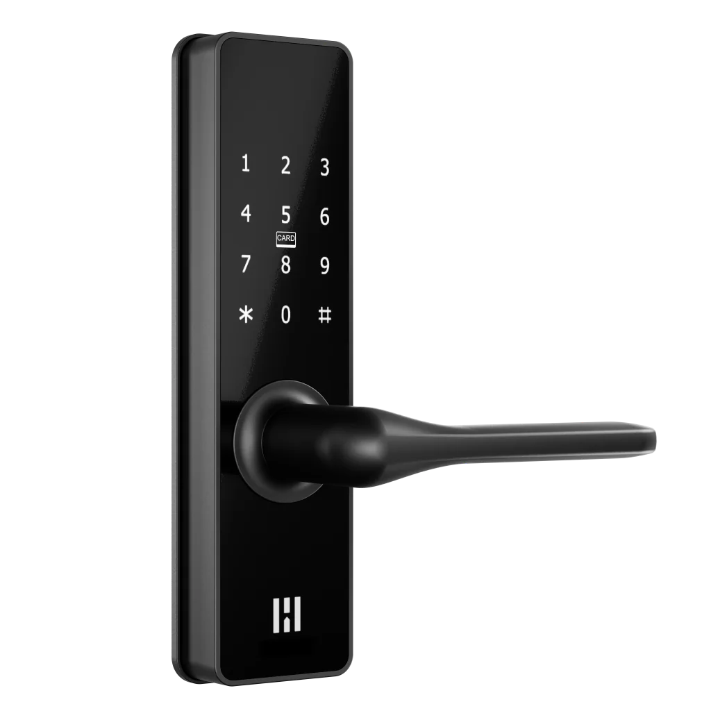 Entry Lock in Black, side view